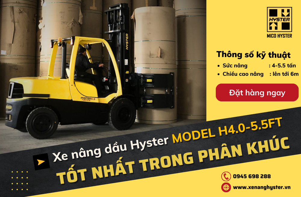 xe nâng Hyster, xe nâng động cơ đốt trong Hyster, xe nâng dầu Hyster, xe nâng 5 tấn, xe nâng 5 tấn Hyster
