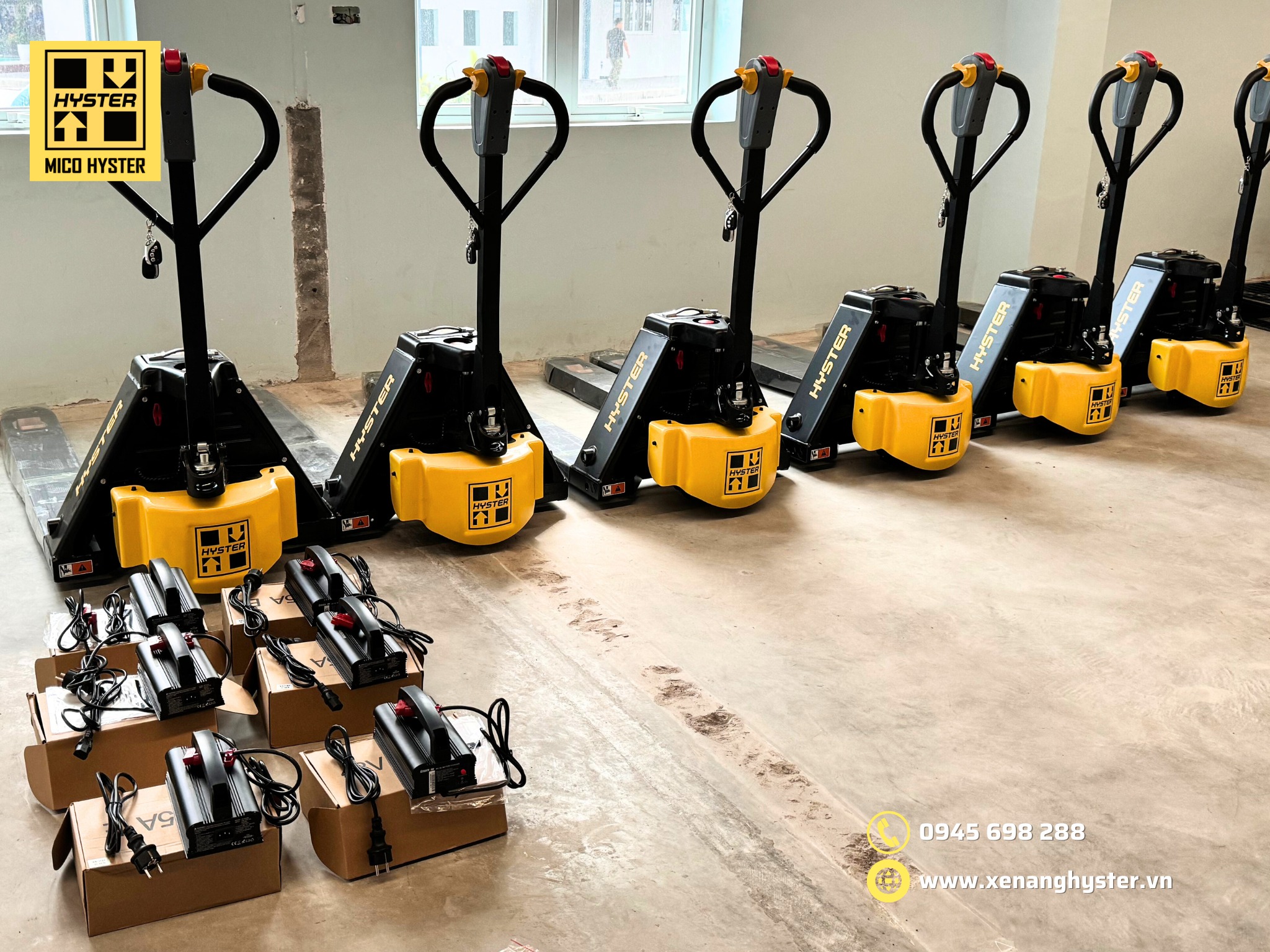 xe nâng tay điện PC1.5 Hyster, xe nâng tay điện nhỏ gọn, xe nâng tay điện Hyster